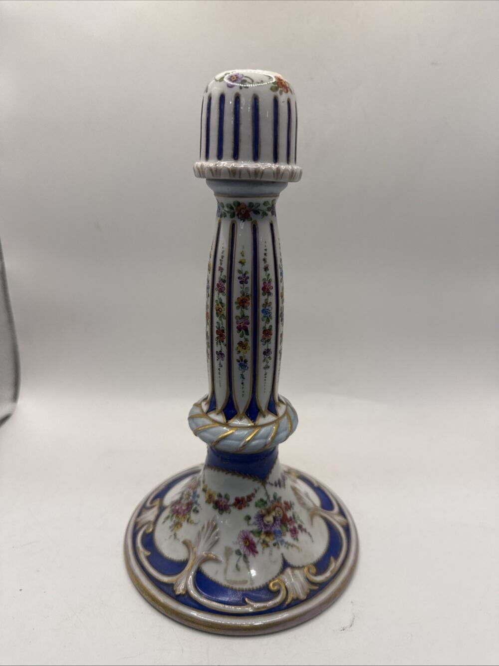 Antique C.M. Hutschenreuther Hohenberg Porcelain Candlestick Germany 1073 9” *